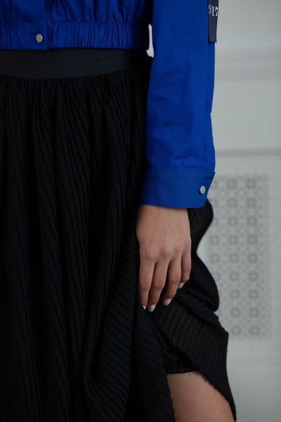 Юбка миди из плиссированного шифона с воланами Ambera 335 черный - фото 5