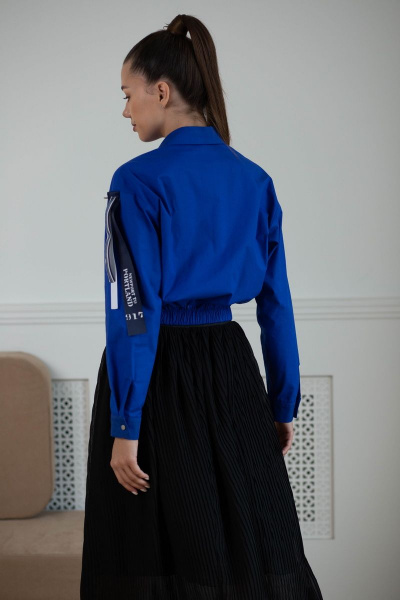 Юбка миди из плиссированного шифона с воланами Ambera 335 черный - фото 2