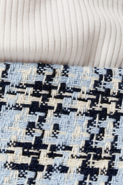 юбка из хлопка с защипами в а-форме для межсезонья Панда 127950w голубой - фото 4