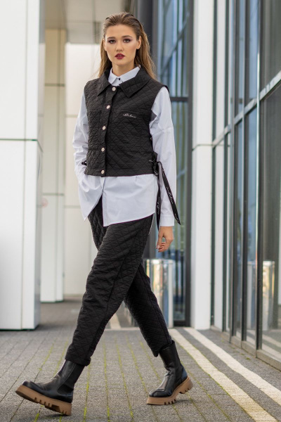 Жилет, рубашка Luna 057 ченый+белый - фото 2