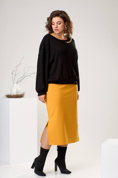 Джемпер, юбка Romanovich Style 2-2443 горчица - фото 2