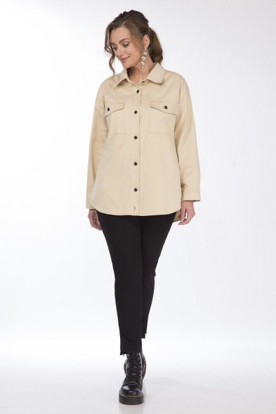 Блузка из эко-кожи свободного кроя с рукавом летучая мышь Matini 4.1515 - фото 6