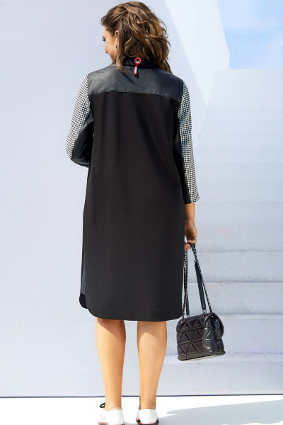 Платье Vittoria Queen 16893 гусиная_лапка+черный-белый - фото 3