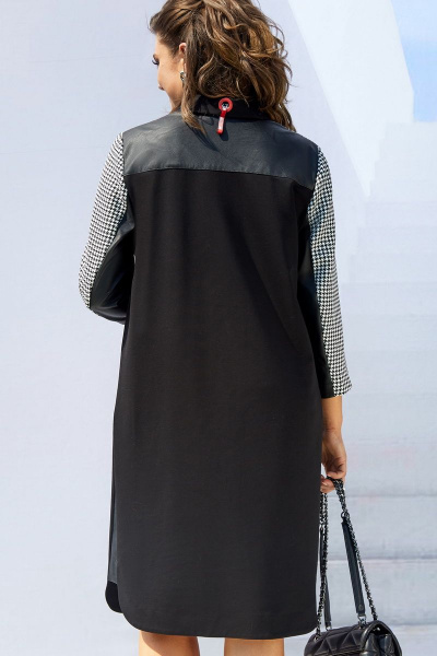 Платье Vittoria Queen 16893 гусиная_лапка+черный-белый - фото 2