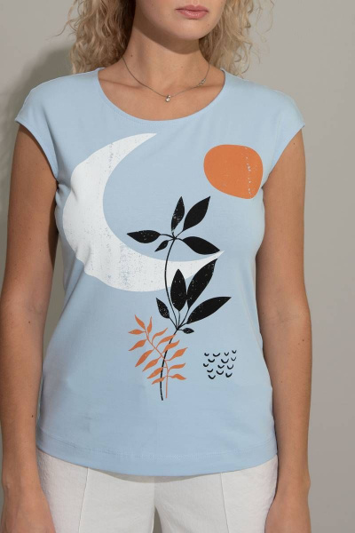 Летний джемпер из трикотажа и хлопка с принтом Femme & Devur 30580 4.22F(170) - фото 4