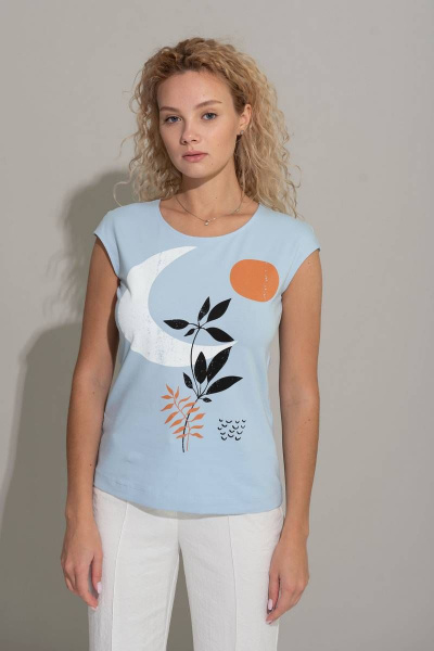 Летний джемпер из трикотажа и хлопка с принтом Femme & Devur 30580 4.22F(170) - фото 1