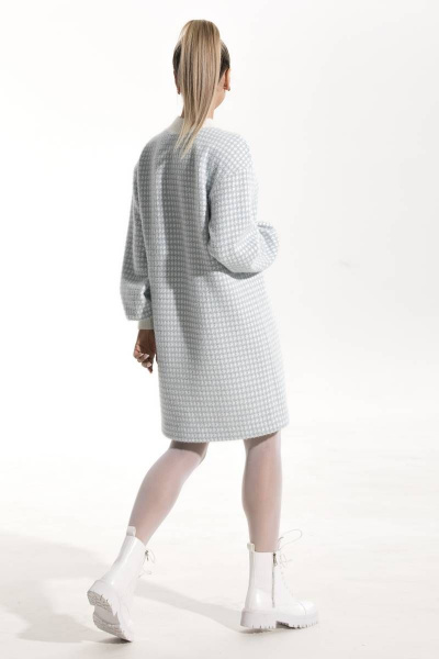 Демисезонный кардиган из трикотажа с геометричным узором Golden Valley 3055 голубой - фото 2