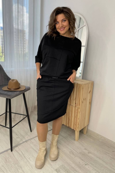 Джемпер, юбка Rumoda 2093 черный - фото 1