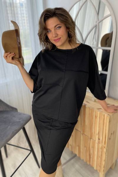 Джемпер, юбка Rumoda 2093 черный - фото 5