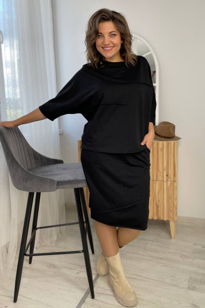 Джемпер, юбка Rumoda 2093 черный - фото 3