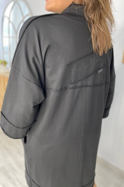 Черный кардиган прямого силуэта из трикотажа с декоративными швами Rumoda 2019/1 черный - фото 10