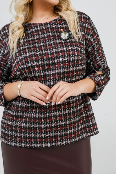 Блуза, юбка Pretty 2059 бордо-беж_бордо - фото 3