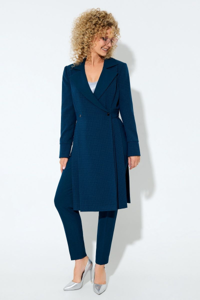 Брюки, жакет, топ Euromoda 439 клетка - фото 7