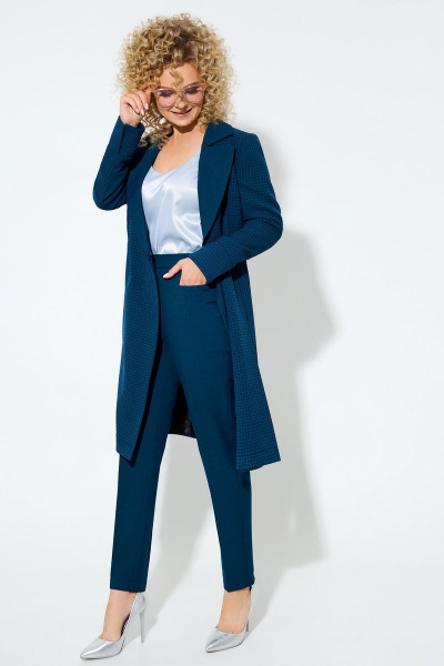 Брюки, жакет, топ Euromoda 439 клетка - фото 1