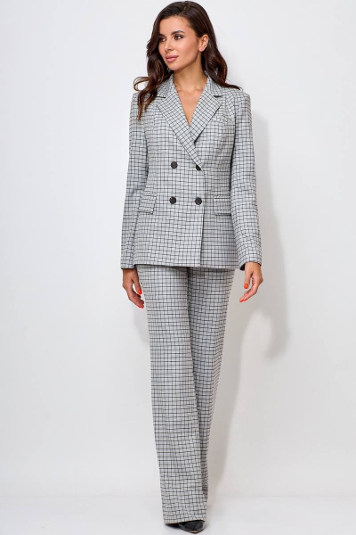Брюки, жакет LeNata 21032 беж-в-клетку - фото 2