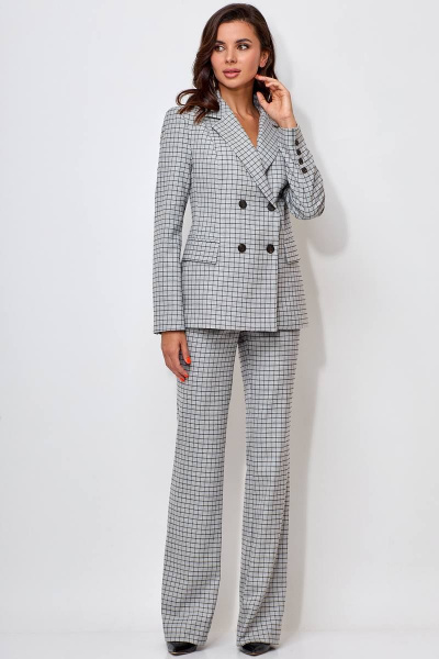 Брюки, жакет LeNata 21032 беж-в-клетку - фото 1