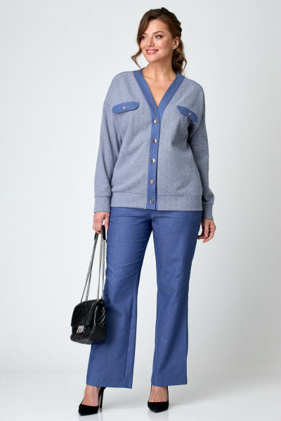 Брюки, кардиган Michel chic 1319 синий - фото 1