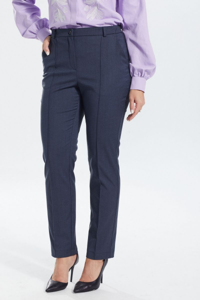 Брюки демисезонные зауженные с настрочными карманами MALI 322-075 синий - фото 5