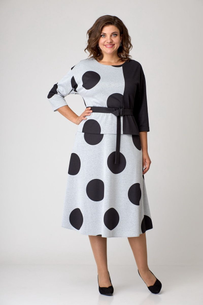 Трикотажный комплект: джемпер и юбка с поясом на пряжке Орхидея 1212 - фото 4