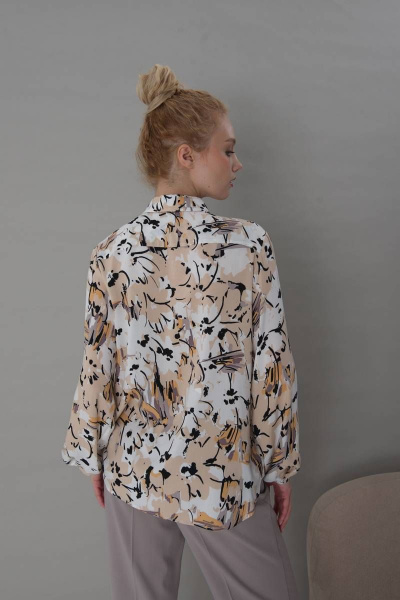 Рубашка в цветочный принт из вискозы для повседневных образов Femme & Devur 70934 1.33F(170) - фото 3