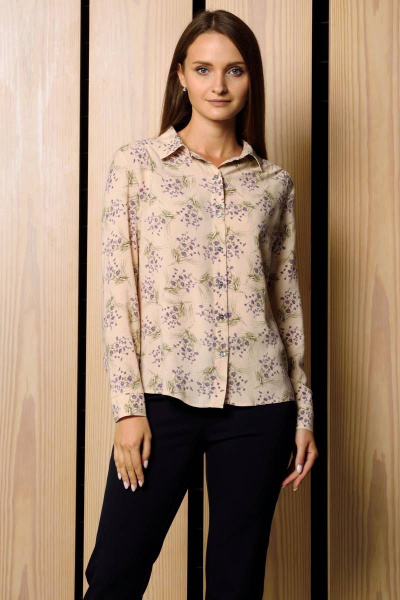Рубашка в мультиколоре из вискозы для стильных повседневных луків Femme & Devur 7158 2.34F(170) - фото 1