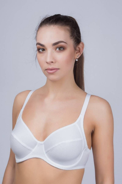 Бюстгальтер на каждый день из хлопка и трикотажа белый Verally 246-5 белый - фото 3