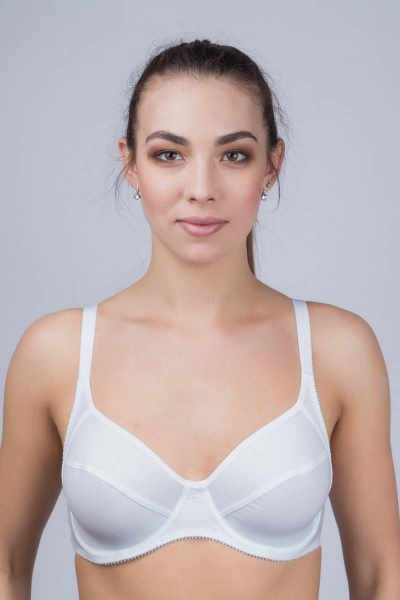 Бюстгальтер на каждый день из хлопка и трикотажа белый Verally 246-5 белый - фото 1