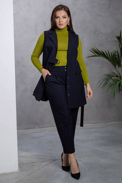 Брюки, жилет Daloria 9174 иссиня-черный - фото 7