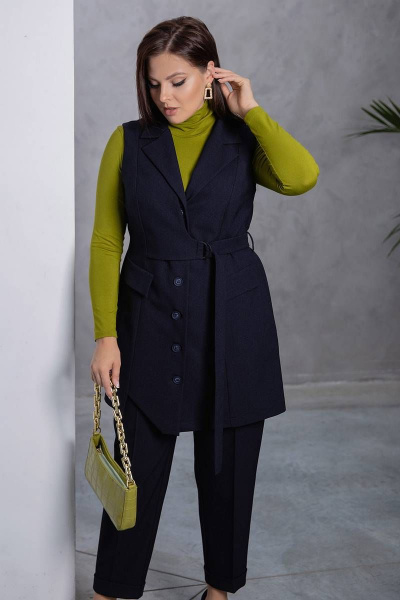 Брюки, жилет Daloria 9174 иссиня-черный - фото 6