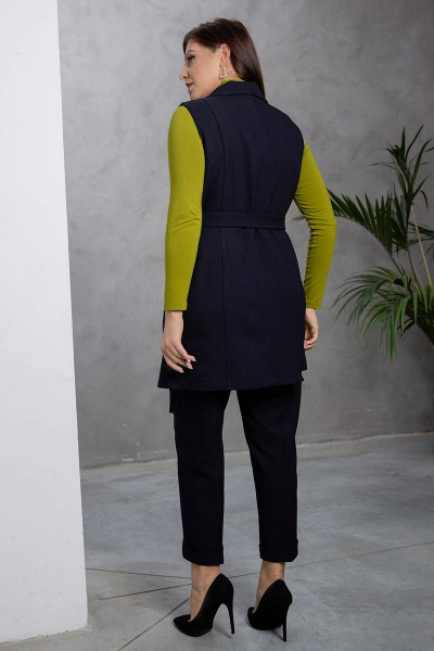 Брюки, жилет Daloria 9174 иссиня-черный - фото 2