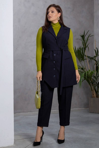 Брюки, жилет Daloria 9174 иссиня-черный - фото 1