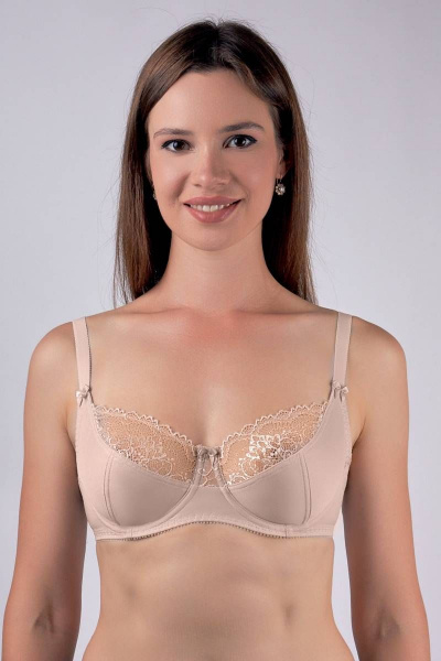 Бюстгальтер на каждый день бескаркасный бежевый Verally 219-4 серебристый пион - фото 1