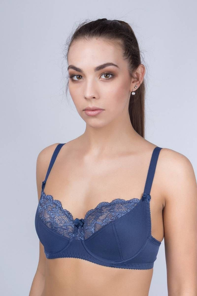 Бюстгальтер из эластичного кружева с пуш-апом Verally 219-2 сапфир - фото 3