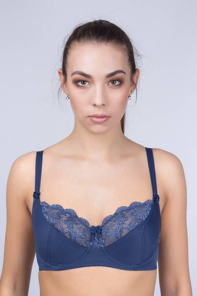Бюстгальтер из эластичного кружева с пуш-апом Verally 219-2 сапфир - фото 1