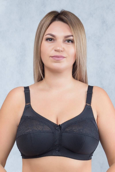 Бюстгальтер на каждый день с кружевом и пуш-ап Verally 213-7 черный - фото 1