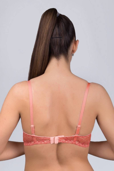 Розовый пуш-ап бюстгальтер из кружева на каждый день Verally 2095-1 коралл - фото 2
