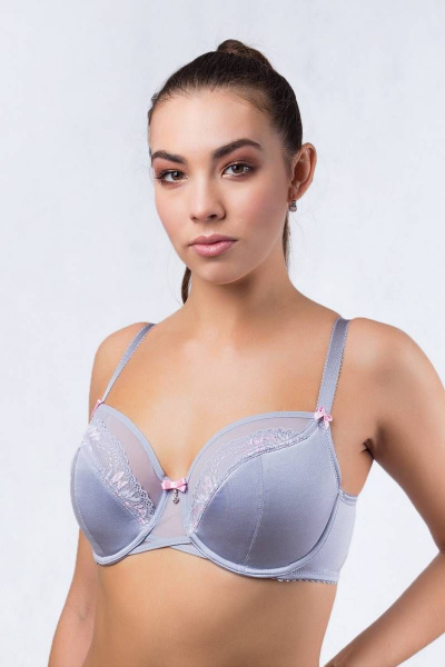 Бюстгальтер на каждый день с кружевом и декором Verally 2085-1 лунный камень - фото 3
