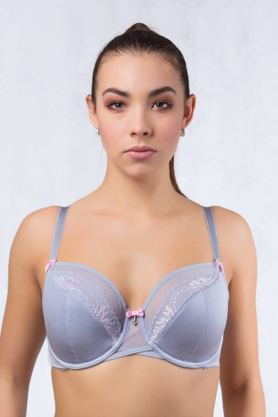 Бюстгальтер на каждый день с кружевом и декором Verally 2085-1 лунный камень - фото 1