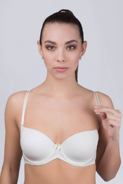 Бюстгальтер кружево на каждый день белый Verally 2064-1 приглушенно-белый - фото 3