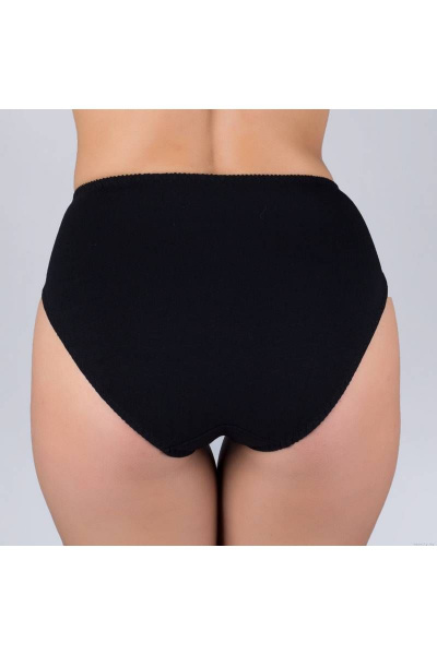 Трусы из хлопкового трикотажа с кружевной отделкой Verally 107-5 черный - фото 2