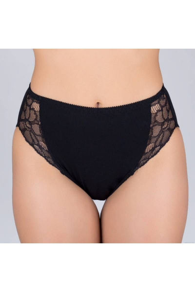 Трусы из хлопкового трикотажа с кружевной отделкой Verally 107-5 черный - фото 1