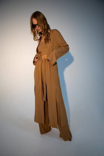 Брюки, кардиган PiRS 4120 бежевый - фото 4