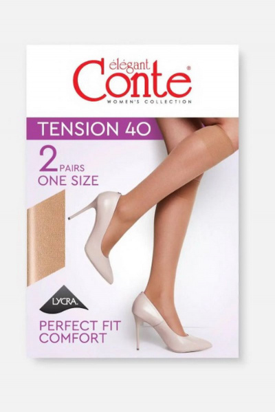 Гольфы эластичные с уплотненной резинкой черные CONTE Tension_40_гольфы_ (2_пары)_ 23-25_Nero - фото 2