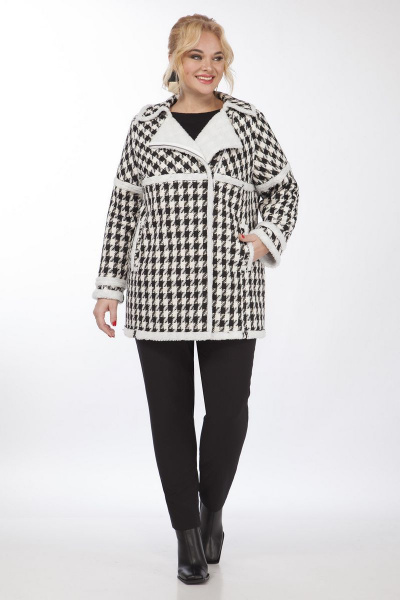 Демисезонная куртка из клетчатой ткани с меховой отделкой Matini 2.1342 клетка - фото 4