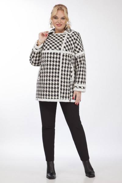 Демисезонная куртка из клетчатой ткани с меховой отделкой Matini 2.1342 клетка - фото 3