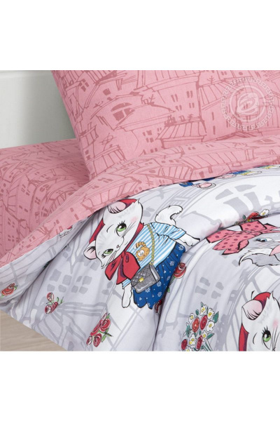 Комплект постельного белья из хлопка поплин розовый АРТПОСТЕЛЬ 912 китти - фото 7