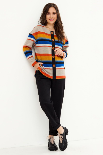 Блуза, брюки Магия моды 2159 мультиколор+черный - фото 2