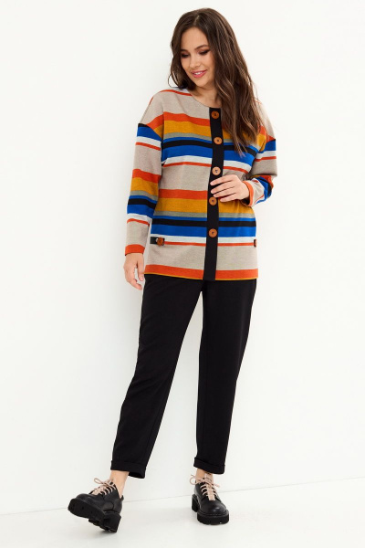 Блуза, брюки Магия моды 2159 мультиколор+черный - фото 1