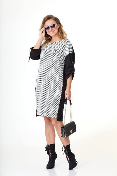 Длинное платье из трикотажа с рукавом и кокеткой Taita plus 2234 - фото 5