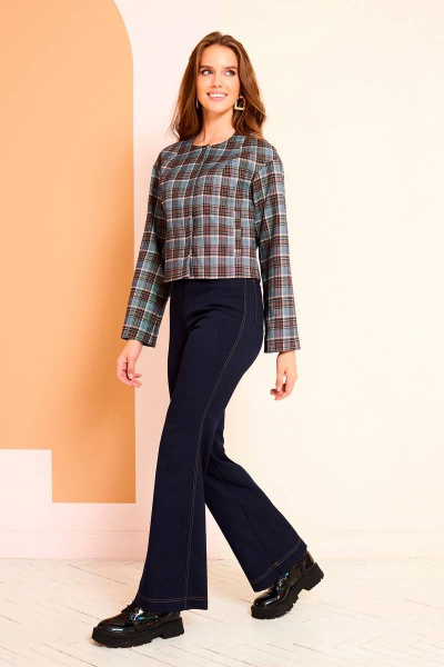 Двойка: жакет и брюки клеш для делового стиля LaKona 11480 синий - фото 1